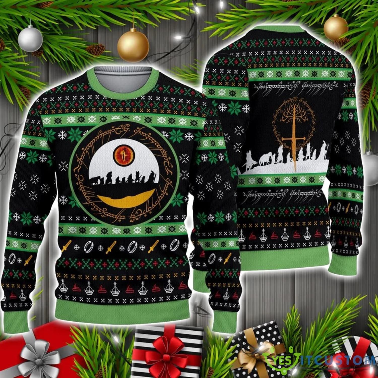 Sauron Eye LOTR Ugly Christmas Sweater Christmas Holiday Gift 3 Sauron Eye LOTR Ugly Christmas Sweater Christmas Holiday Gift Product Photo 1