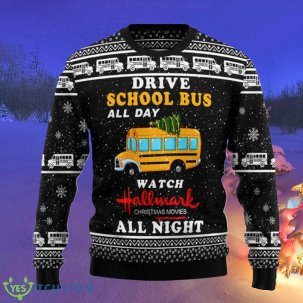 School Bus All Day Ugly Christmas Sweaters Unique Gift 3 School Bus All Day Ugly Christmas Sweaters Unique Gift Product Photo 1