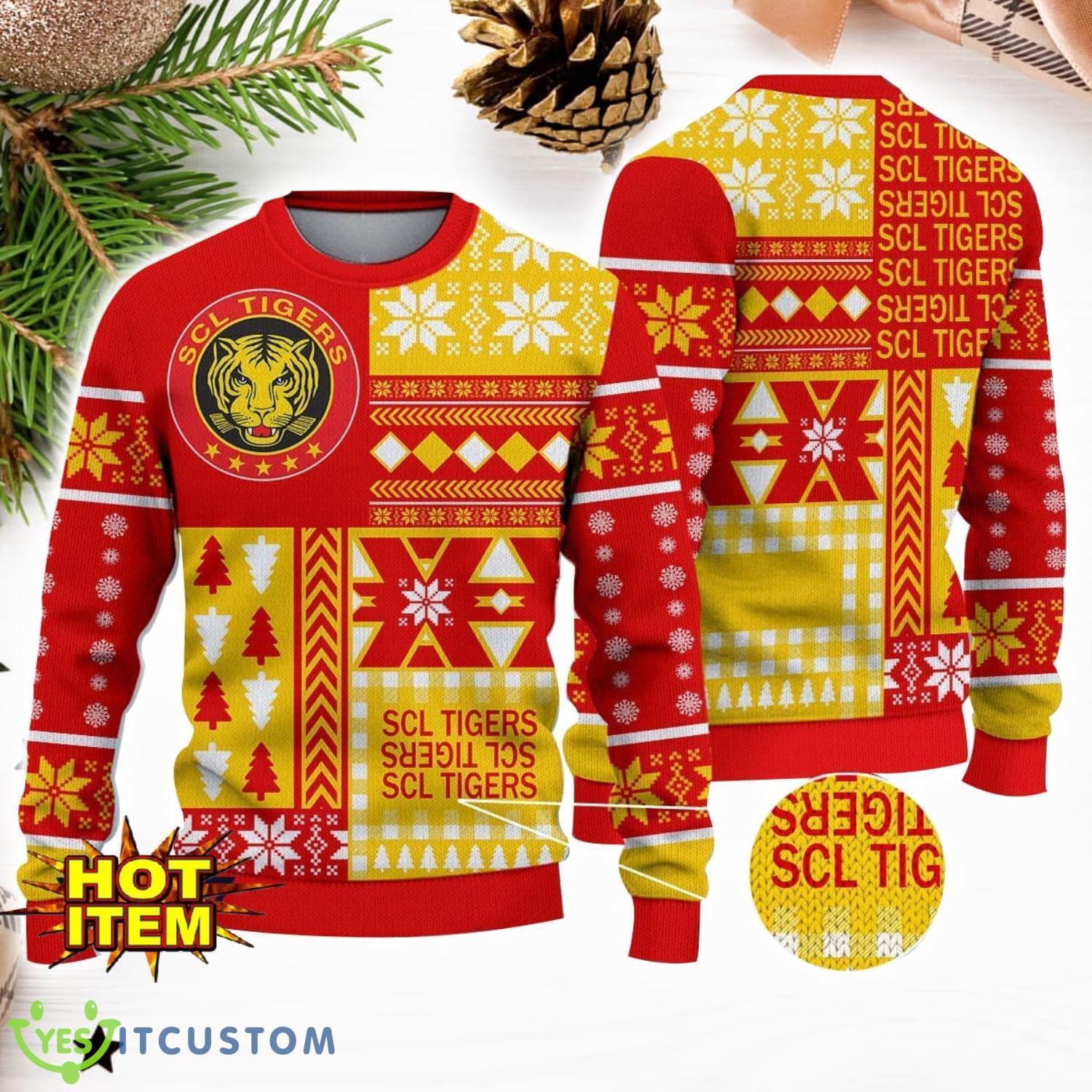 SCL Tigers 3D Ugly Christmas Sweater Snowflake Pattern Christmas Holiday Gift For Men And Women 7 SCL Tigers 3D Ugly Christmas Sweater Snowflake Pattern Christmas Holiday Gift For Men And Women Product Photo 1