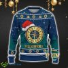 Seattle Mariners Ugly Christmas Sweater Snowflakes Santa Hat Logo For Men And Women Gift Christmas - Seattle Mariners Ugly Christmas Sweater_2