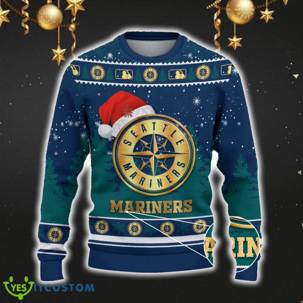 Seattle Mariners Ugly Christmas Sweater Snowflakes Santa Hat Logo For Men And Women Gift Christmas 5 Seattle Mariners Ugly Christmas Sweater Snowflakes Santa Hat Logo For Men And Women Gift Christmas - Seattle Mariners Ugly Christmas Sweater_2
