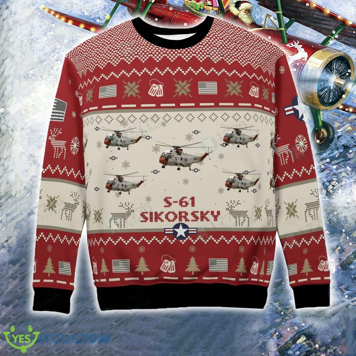 Sikorsky S-61 S61 Red Aircraft Christmas Ugly Sweater US Air Force 6 Sikorsky S-61 S61 Red Aircraft Christmas Ugly Sweater US Air Force - Sikorsky S-61 S61 Red Aircraft Christmas Ugly Sweater US Air Force Photo 6
