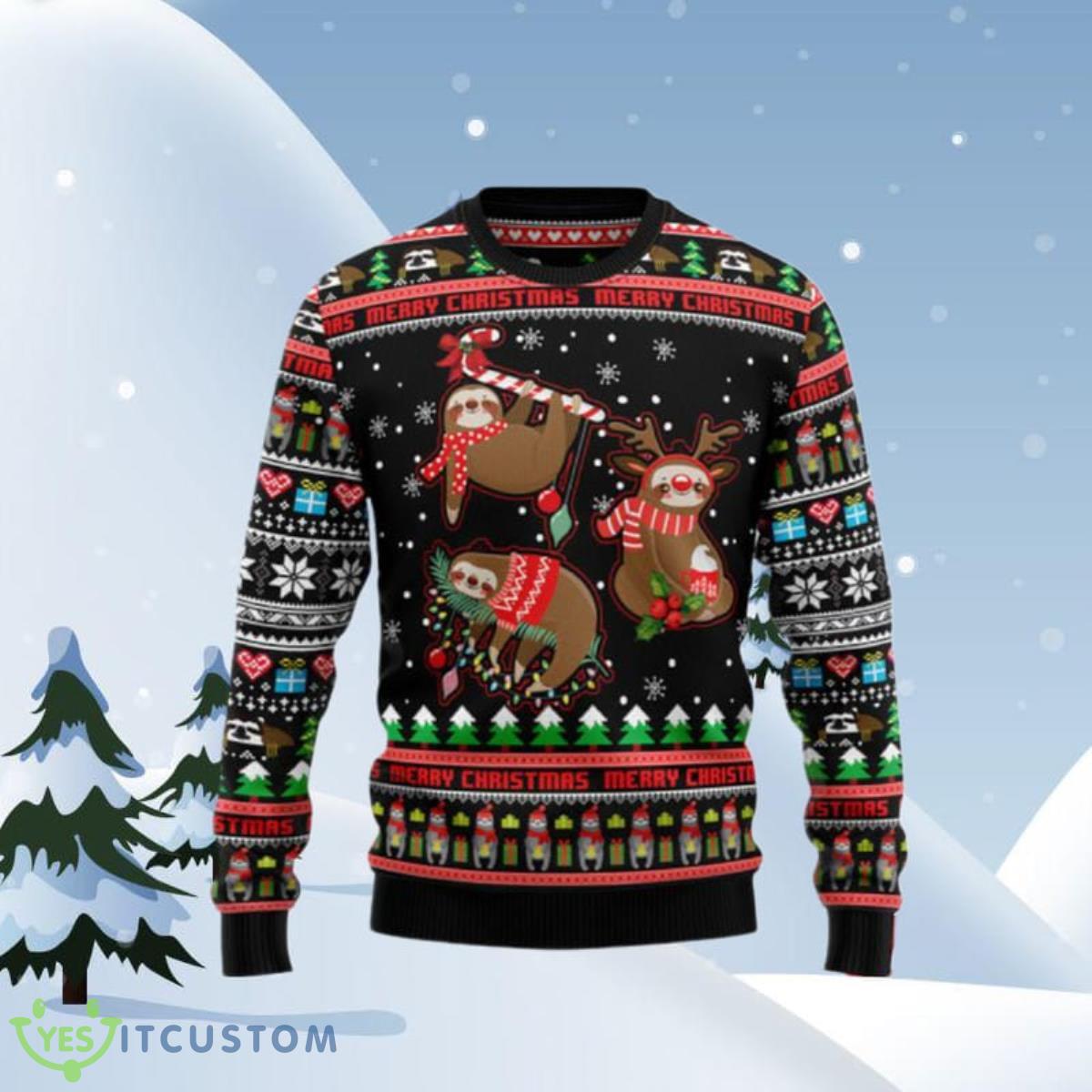Sloth Xmas Ugly Christmas Sweaters Unique Gift 3 Sloth Xmas Ugly Christmas Sweaters Unique Gift Product Photo 1