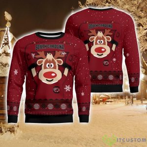 South Carolina Gamecocks Cute Reindeer Ugly Christmas Sweater Christmas Party Gift Product Photo 1