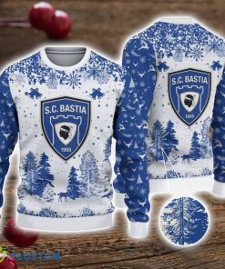 Sporting Club di Bastia 3D Sweater Pine Trees Pattern Ugly Christmas Sweater For Big Fans Product Photo 1