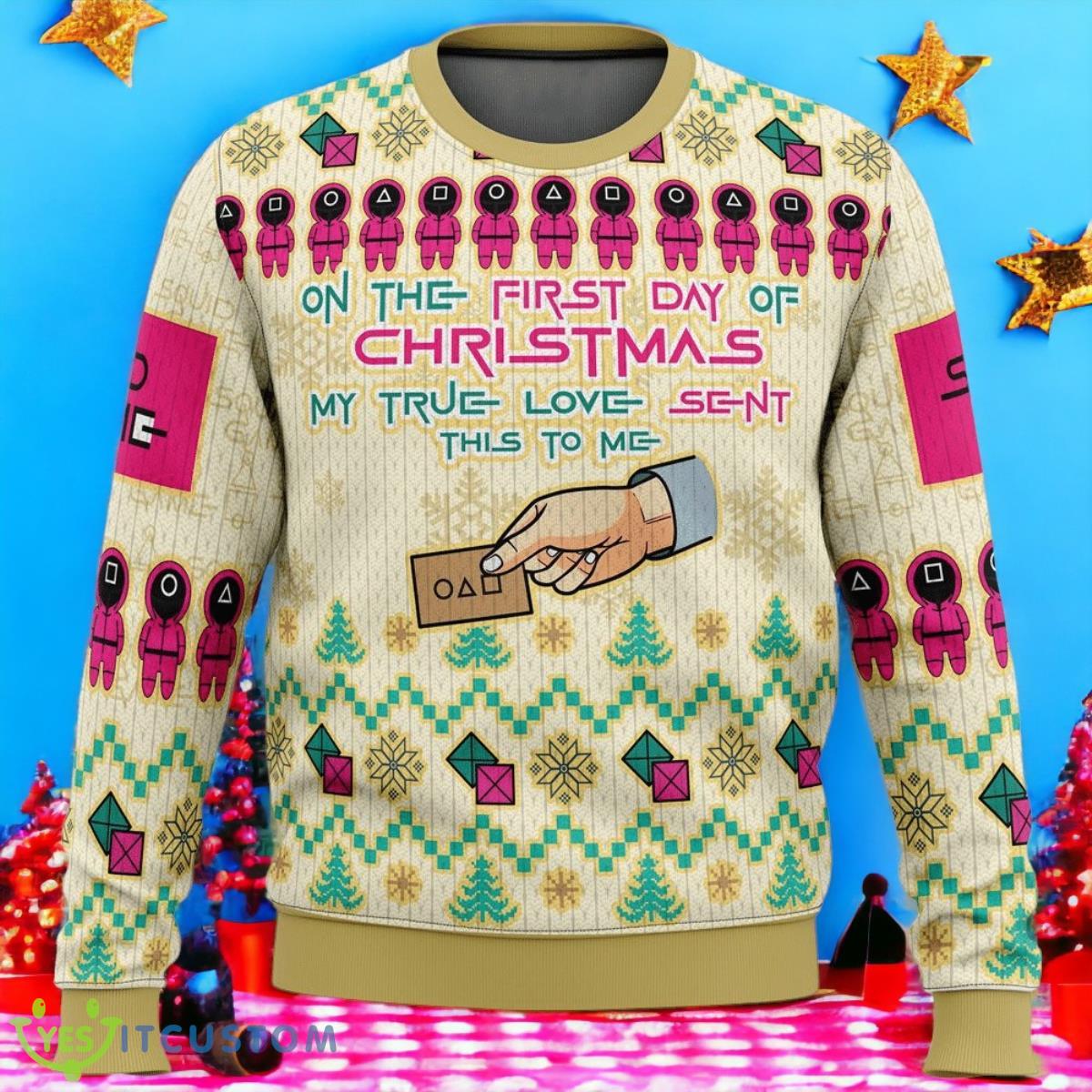 Squid Game Series 9 Christmas Ugly Sweater 3 Squid Game Series 9 Christmas Ugly Sweater Product Photo 1