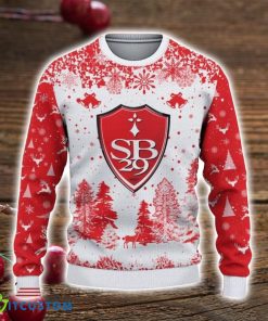 Stade Brestois 29 3D Sweater Pine Trees Pattern Ugly Christmas Sweater For Big Fans Product Photo 2