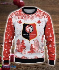 Stade Rennais 3D Sweater Pine Trees Pattern Ugly Christmas Sweater For Big Fans Product Photo 2