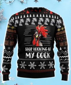 Stop Looking At My Cock 3D Ugly Christmas Sweater, Xmas Gift For Everyone Product Photo 1