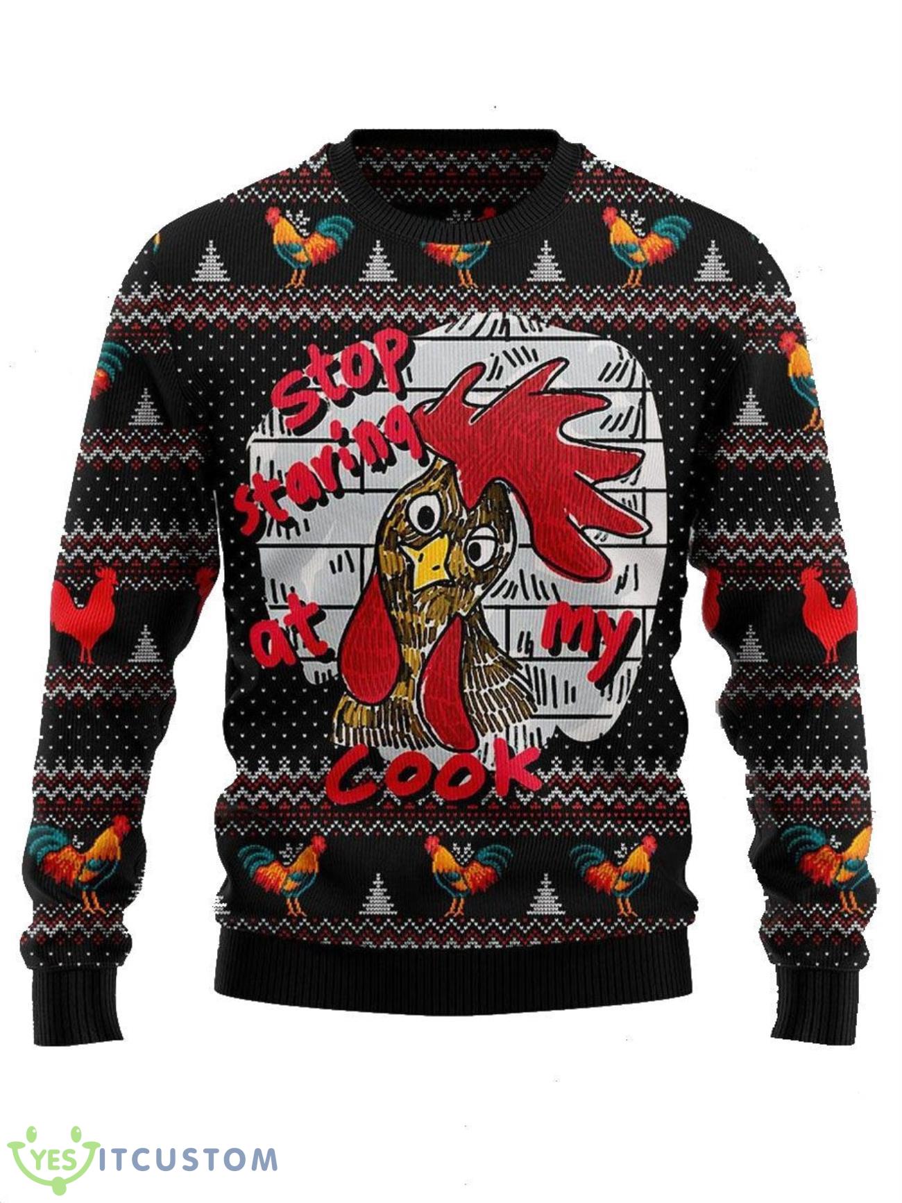 Stop Staring At My Cock 3D Ugly Christmas Sweater, Xmas Gift For Everyone 6 Stop Staring At My Cock 3D Ugly Christmas Sweater, Xmas Gift For Everyone Product Photo 2