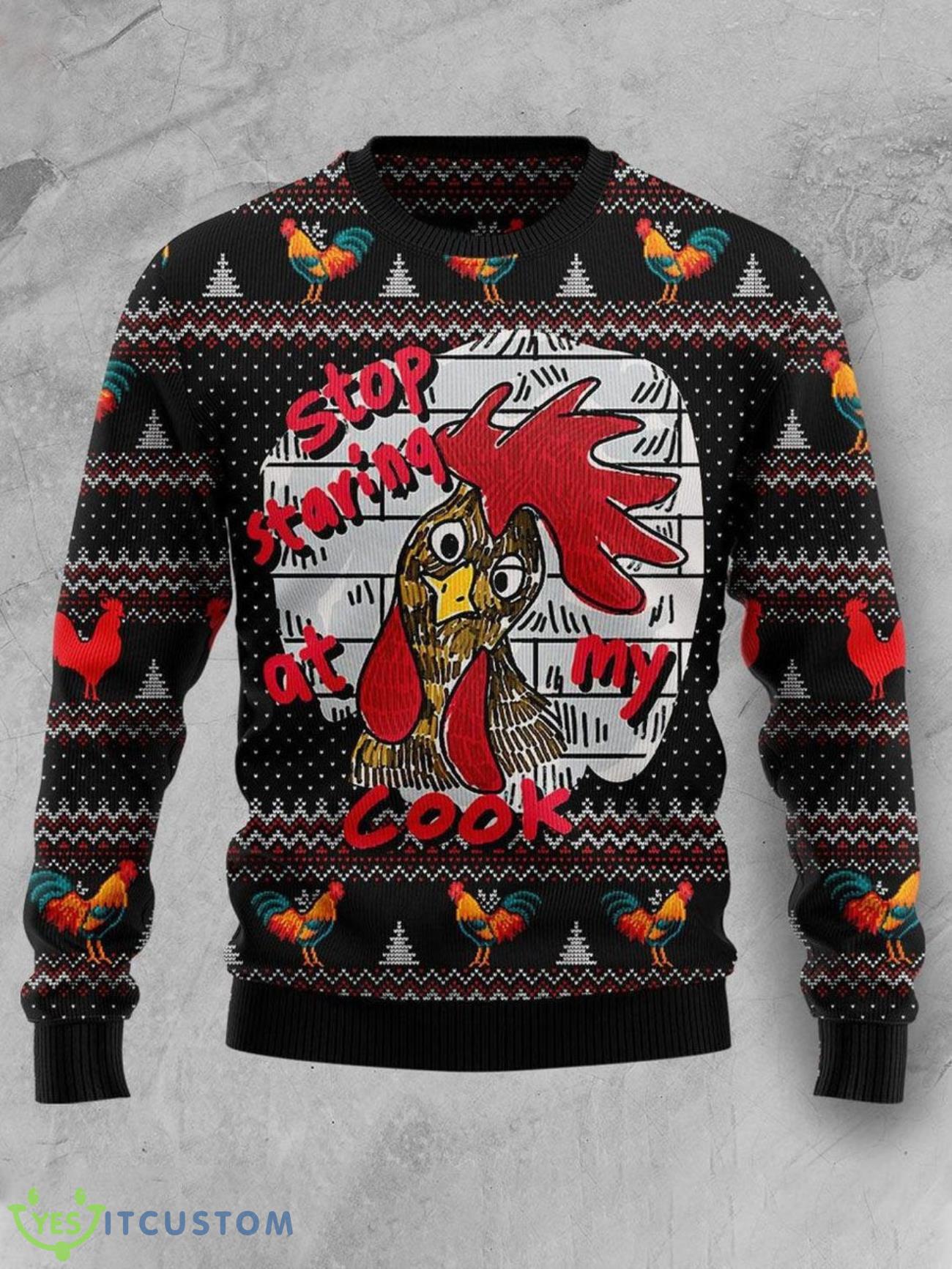 Stop Staring At My Cock 3D Ugly Christmas Sweater, Xmas Gift For Everyone 5 Stop Staring At My Cock 3D Ugly Christmas Sweater, Xmas Gift For Everyone Product Photo 1