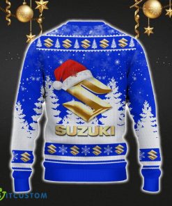 Suzuki Blue Ugly Christmas Sweater Car Lovers Santa Hat Tree Christmas For Fans Gift - Suzuki Blue Ugly Christmas Sweater_3