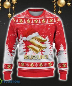 Suzuki Ugly Christmas Sweater Car Lovers Santa Hat Tree Christmas For Fans Gift - Suzuki Ugly Christmas Sweater_2
