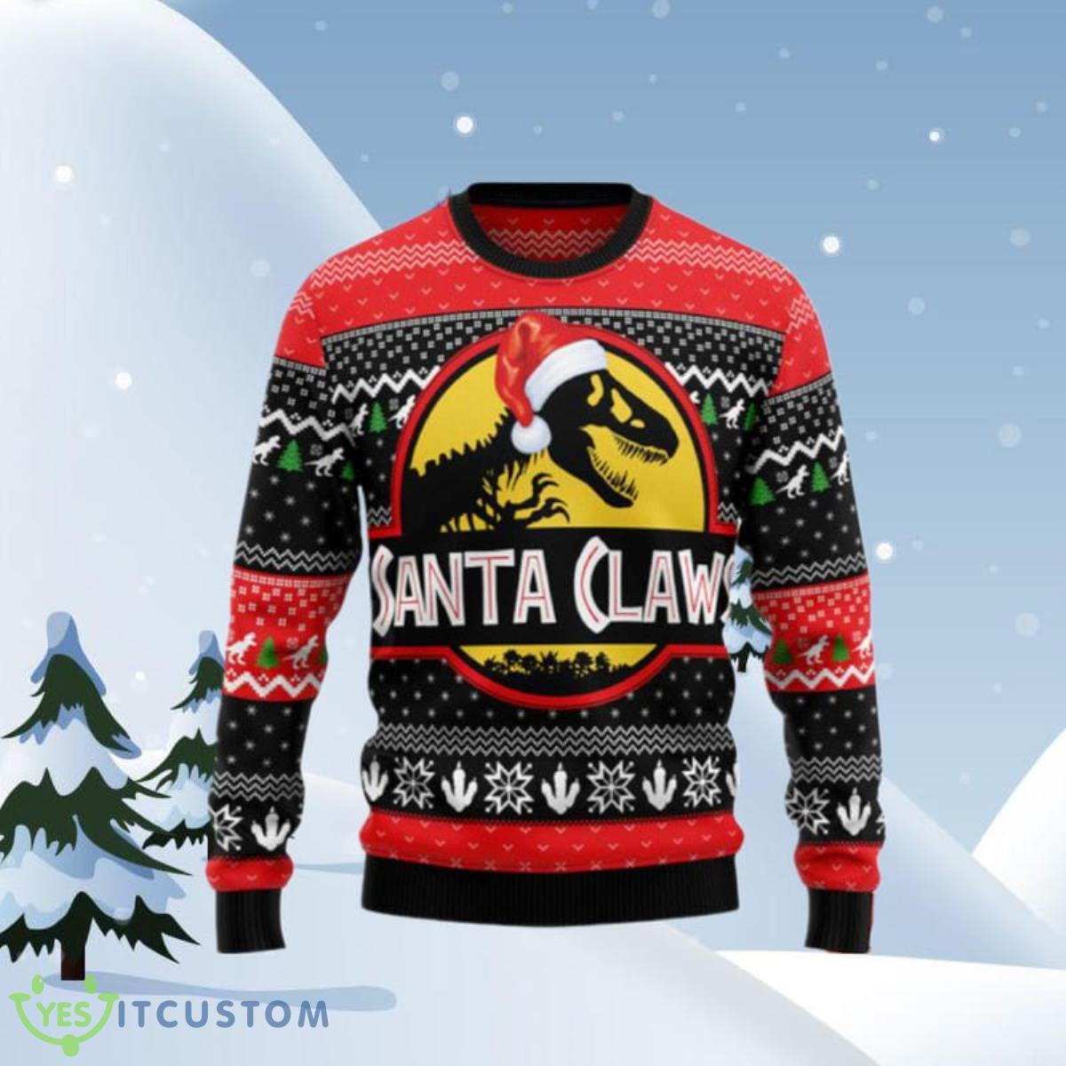 T Rex Santa Claws Ugly Christmas Sweaters Unique Gift 3 T Rex Santa Claws Ugly Christmas Sweaters Unique Gift Product Photo 1