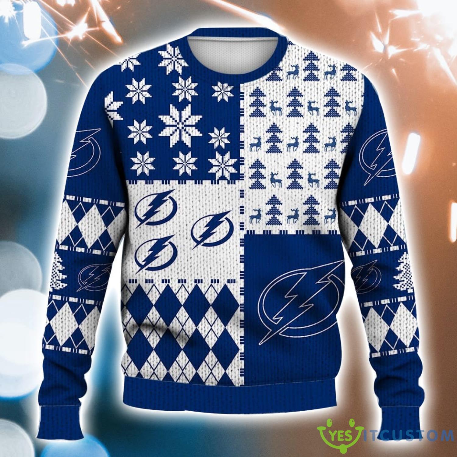 Tampa Bay Lightning Ugly Christmas Sweater Full Print Ice Hockey Fans Christmas Sweater For Men And Women 3 Tampa Bay Lightning Ugly Christmas Sweater Full Print Ice Hockey Fans Christmas Sweater For Men And Women Product Photo 1