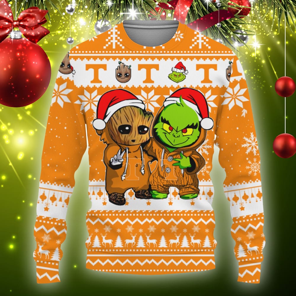 Tennessee Volunteers Baby Groot And Grinch Best Friends Football American Knitted Christmas Sweater 5 Tennessee Volunteers Baby Groot And Grinch Best Friends Football American Knitted Christmas Sweater - 021123-150158