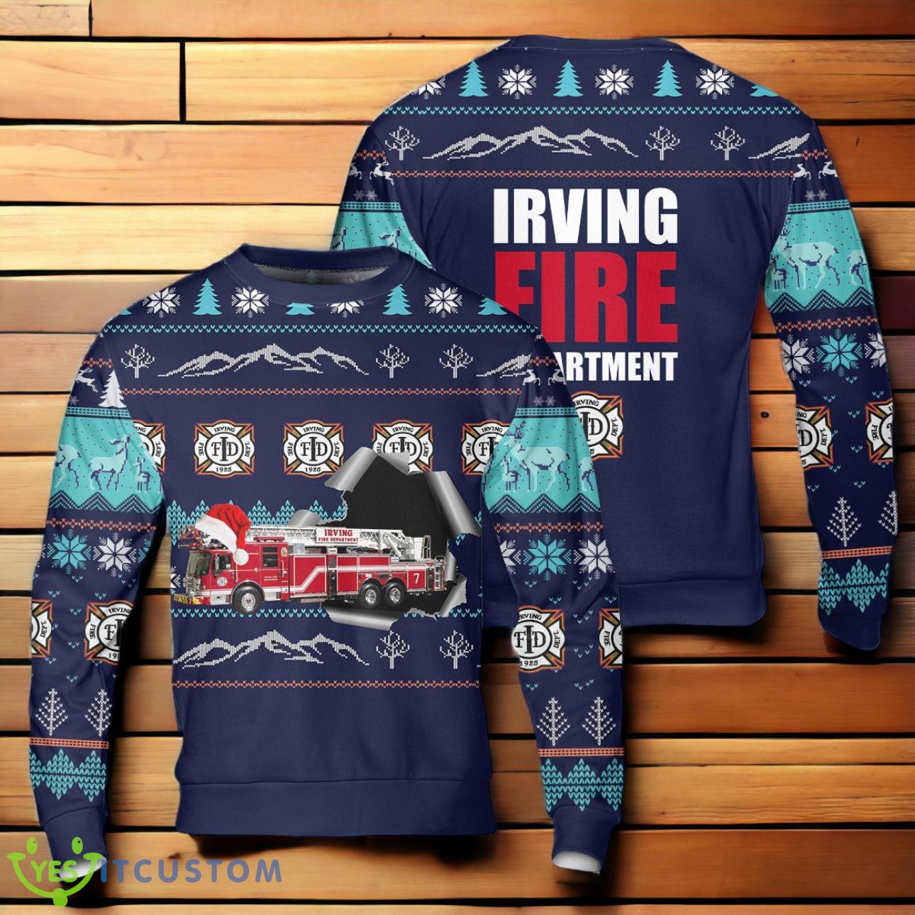 Texas Irving Fire Department Christmas Sweater 3 Texas Irving Fire Department Christmas Sweater Product Photo 1