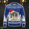 Texas Rangers Ugly Christmas Sweater Snowflakes Santa Hat Logo For Men And Women Gift Christmas - Texas Rangers Ugly Christmas Sweater_2