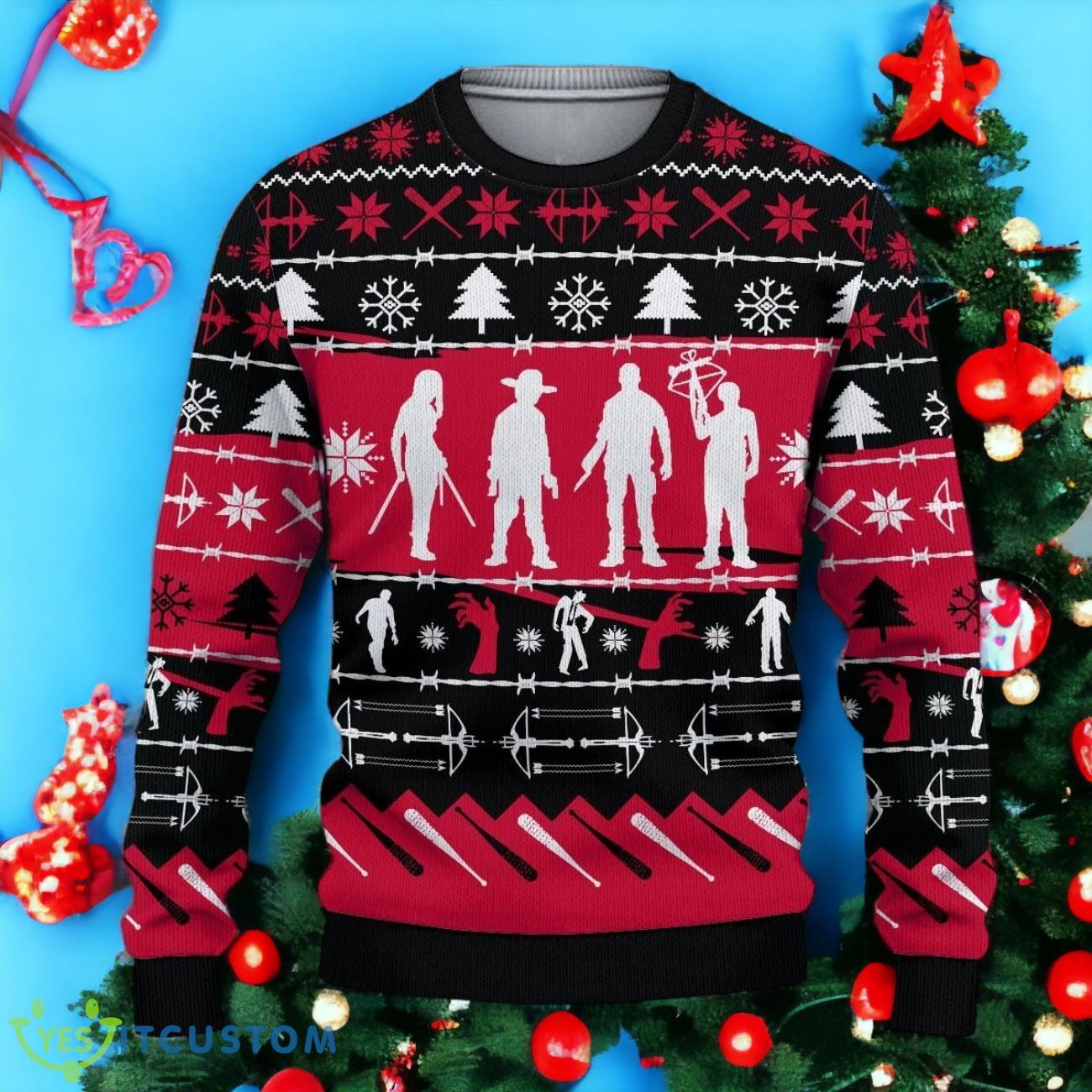 The Walking Dead Christmas Ugly Sweater 3 The Walking Dead Christmas Ugly Sweater Product Photo 1