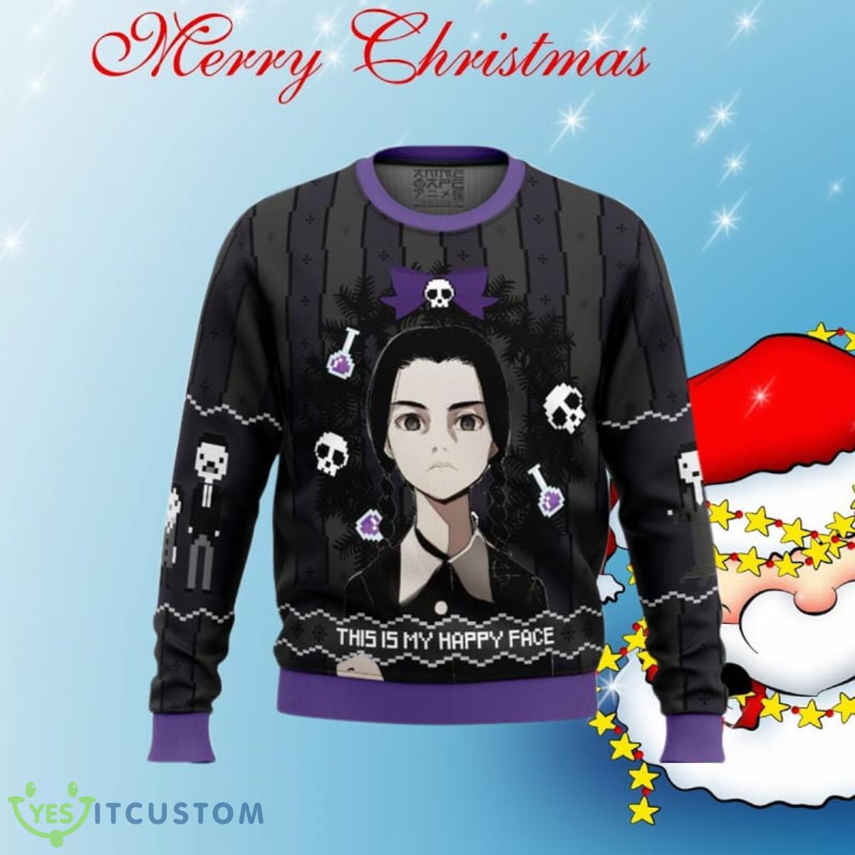This is my Happy Face Wednesday Addams Ugly Christmas Sweaters Impressive Gift For Men And Women 3 This is my Happy Face Wednesday Addams Ugly Christmas Sweaters Impressive Gift For Men And Women Product Photo 1