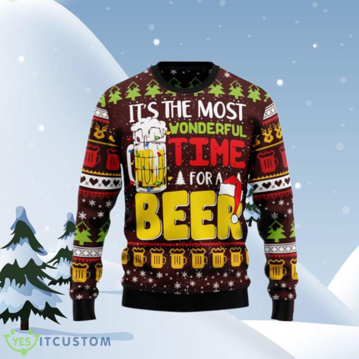 Time For Beer Ugly Christmas Sweaters Unique Gift 3 Time For Beer Ugly Christmas Sweaters Unique Gift Product Photo 1
