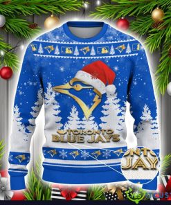 Toronto Blue Jays Logo Wearing Santa Hat Christmas Gift Ugly Christmas Sweater For Men And Women Gift 4 Toronto Blue Jays Logo Wearing Santa Hat Christmas Gift Ugly Christmas Sweater For Men And Women Gift Product Photo 2