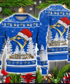 Toronto Blue Jays Logo Wearing Santa Hat Christmas Gift Ugly Christmas Sweater For Men And Women Gift Product Photo 1