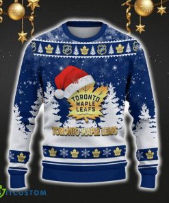 Toronto Maple Leafs Ugly Christmas Sweater Snowflakes Santa Hat Logo For Men And Women Gift Christmas - Toronto Maple Leafs Ugly Christmas Sweater_2