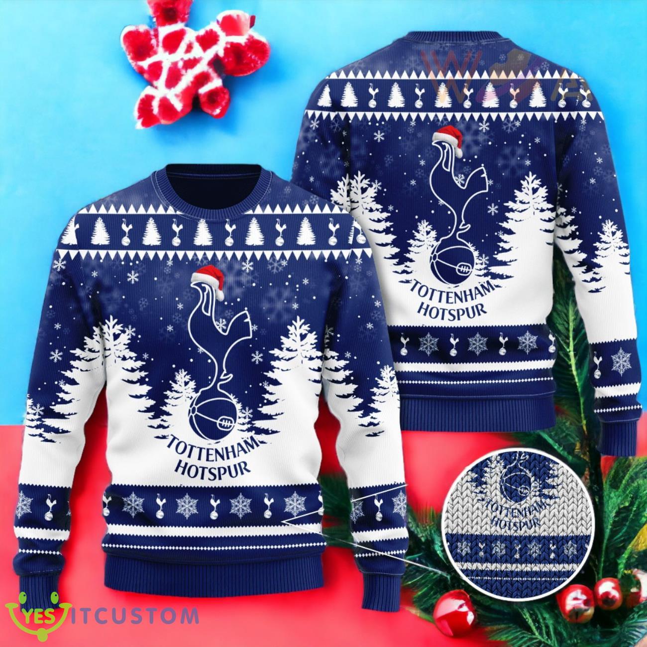 Tottenham Hotspur 3D Ugly Christmas Sweater 3 Tottenham Hotspur 3D Ugly Christmas Sweater Product Photo 1
