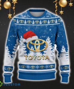 Toyota Blue Ugly Christmas Sweater Car Lovers Santa Hat Tree Christmas For Fans Gift - Toyota Blue Ugly Christmas Sweater_2