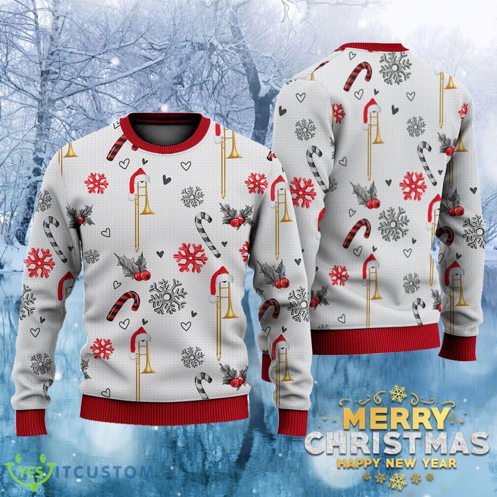 Trombone Christmas Pattern Ugly Christmas 3 Trombone Christmas Pattern Ugly Christmas Product Photo 1