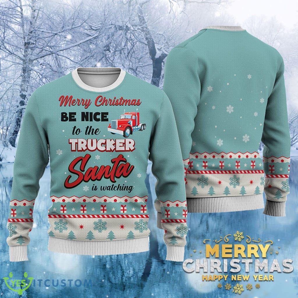 Trucker Merry Christmas Be Nice Ugly Christmas 3 Trucker Merry Christmas Be Nice Ugly Christmas Product Photo 1