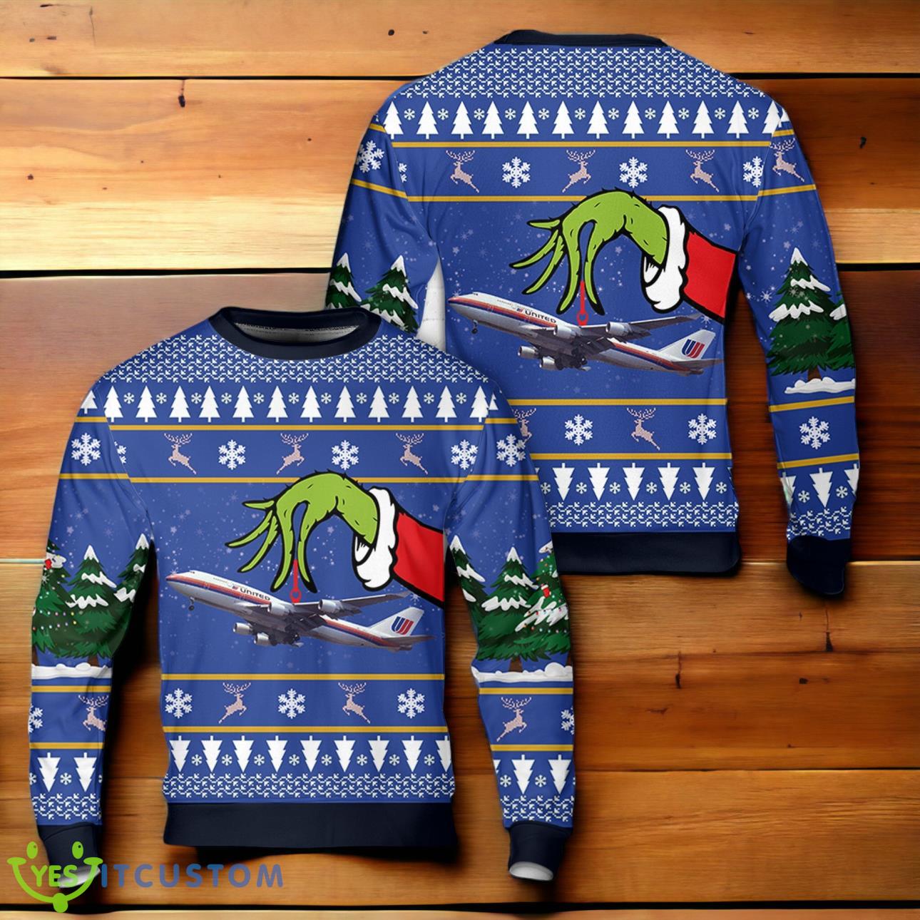 United Airlines Boeing 747-422 Tulip Lahaina Harbor Christmas Sweater b60 3 United Airlines Boeing 747-422 Tulip Lahaina Harbor Christmas Sweater b60 Product Photo 1