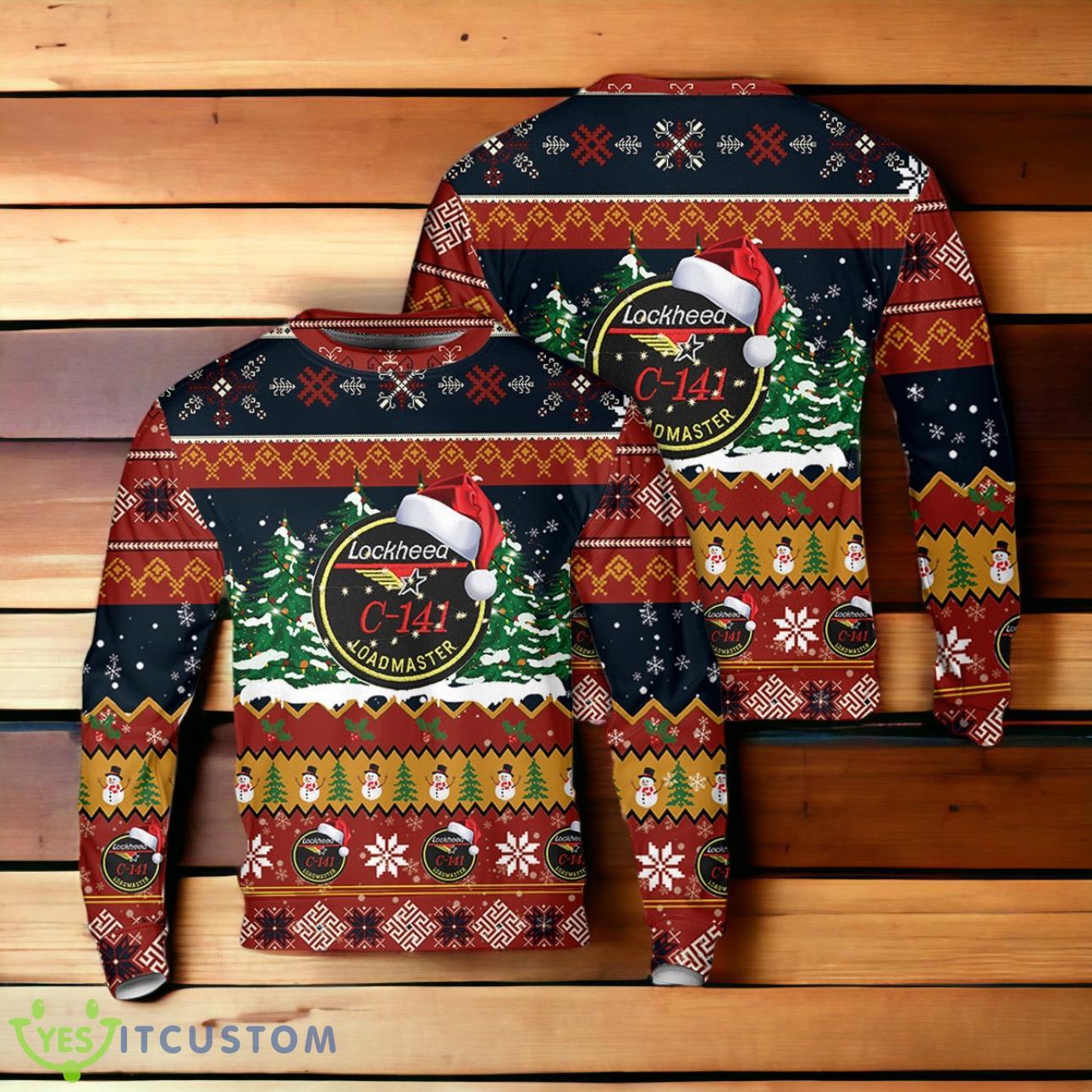 US Air Force C-141 Loadmaster Christmas AOP Sweater 3 US Air Force C-141 Loadmaster Christmas AOP Sweater Product Photo 1