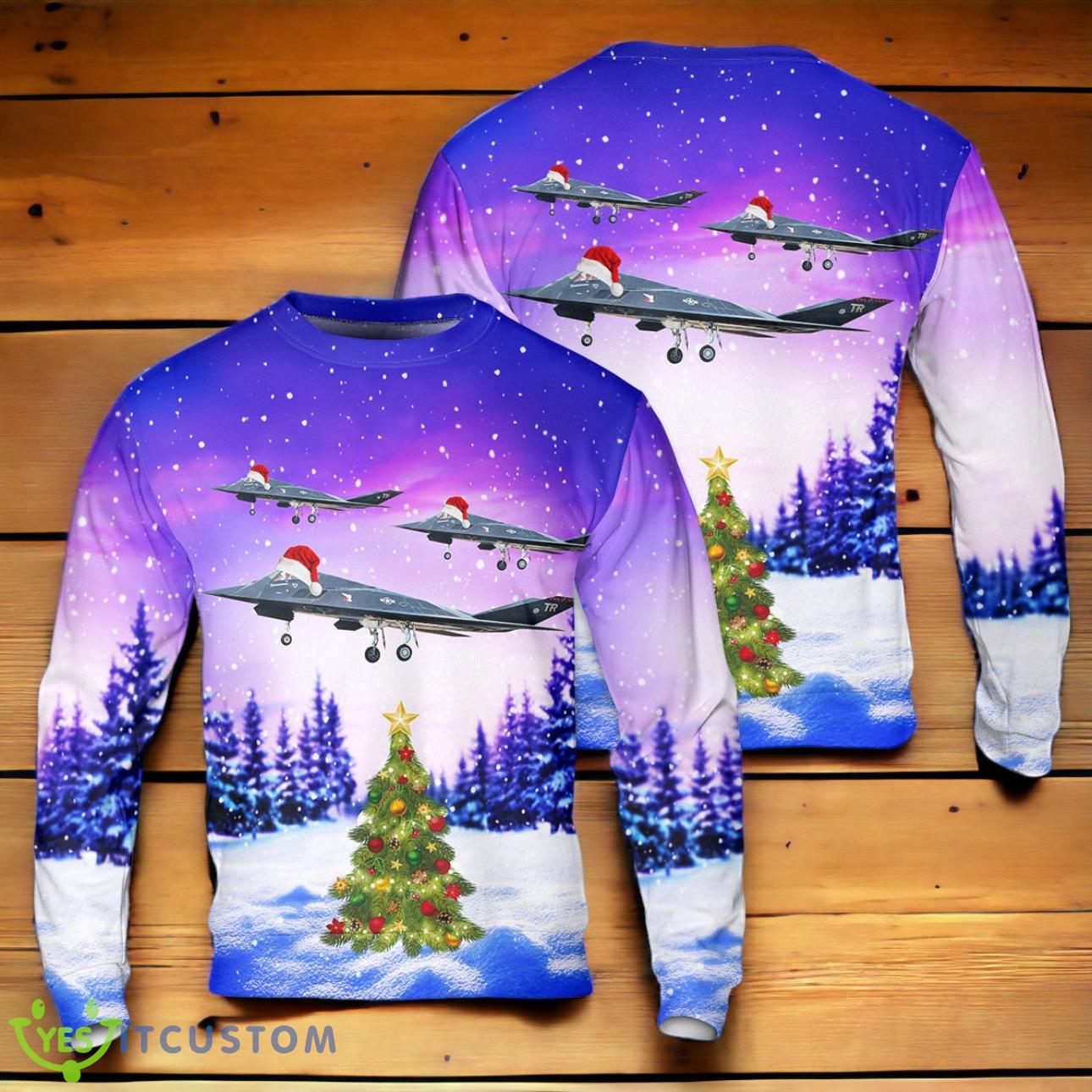 US Air Force F-117A F-117 Nighthawk (Stealth Fighter) 40 Years of Owning the Night Christmas Sweater 3 US Air Force F-117A F-117 Nighthawk (Stealth Fighter) 40 Years of Owning the Night Christmas Sweater Product Photo 1