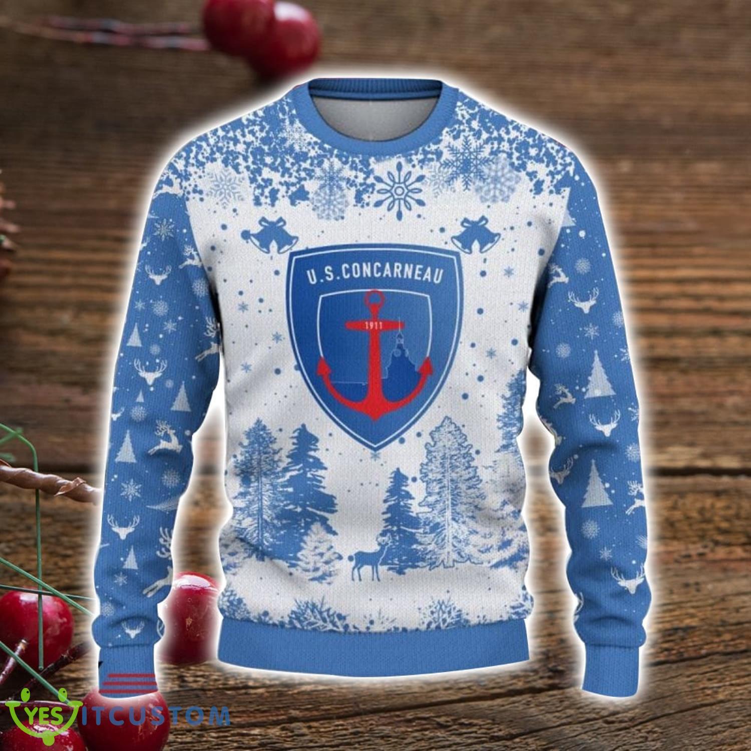 US Concarneau 3D Sweater Pine Trees Pattern Ugly Christmas Sweater For Big Fans 8 US Concarneau 3D Sweater Pine Trees Pattern Ugly Christmas Sweater For Big Fans Product Photo 2