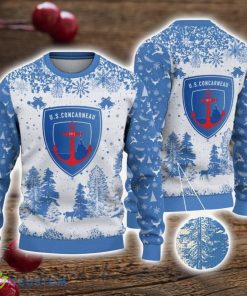 US Concarneau 3D Sweater Pine Trees Pattern Ugly Christmas Sweater For Big Fans Product Photo 1