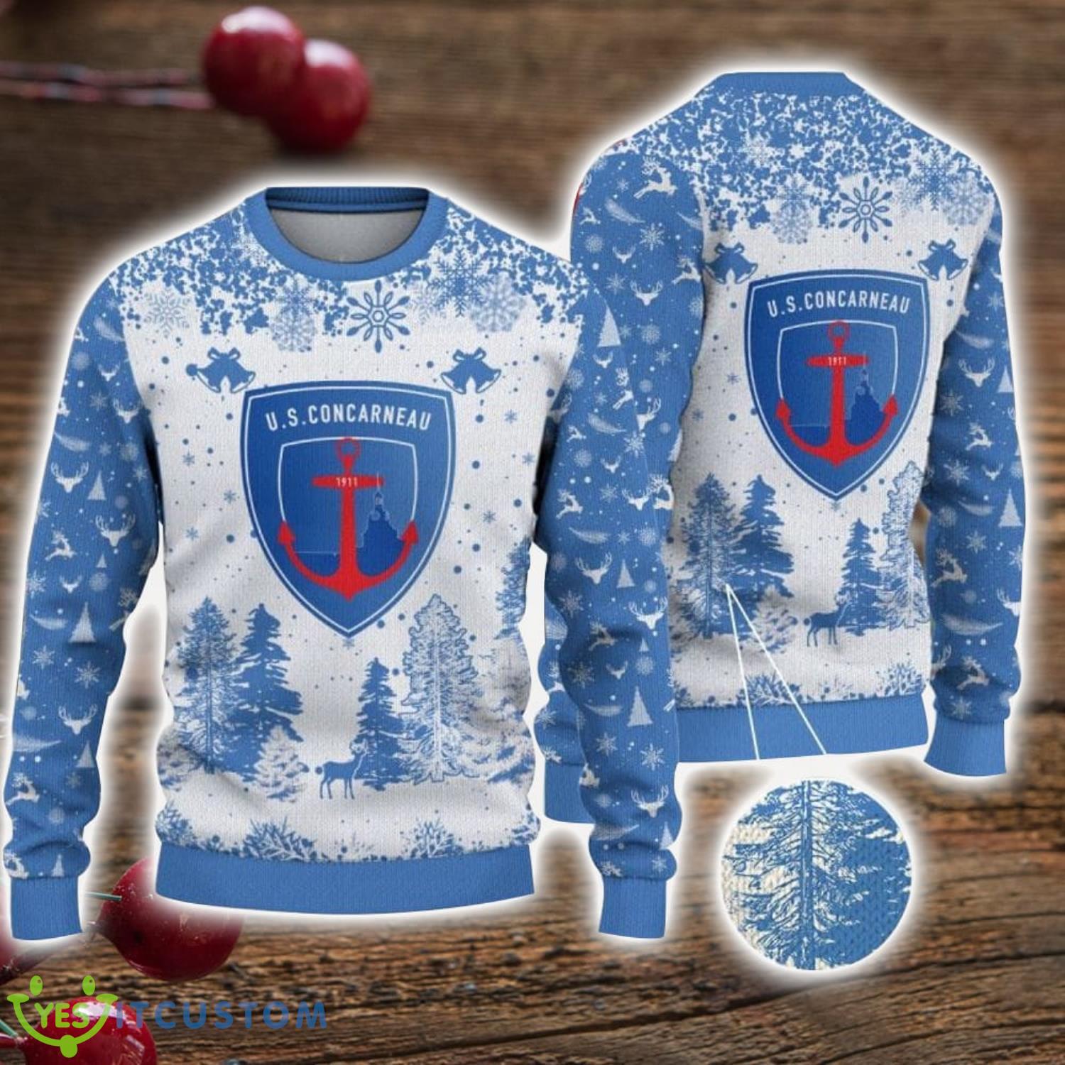 US Concarneau 3D Sweater Pine Trees Pattern Ugly Christmas Sweater For Big Fans 7 US Concarneau 3D Sweater Pine Trees Pattern Ugly Christmas Sweater For Big Fans Product Photo 1