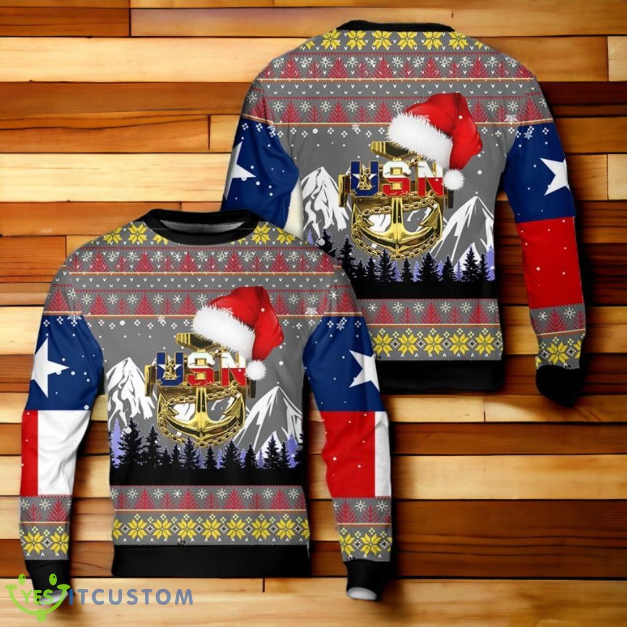 US Navy Chief Texas style Christmas Sweater 3 US Navy Chief Texas style Christmas Sweater Product Photo 1