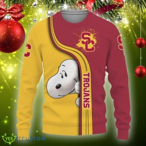 USC Trojans Snoopy Sports Football Ugly Xmas Sweater Gift Holidays - USC Trojans Snoopy Sports Football Shirt-3D Sweatshirt_3