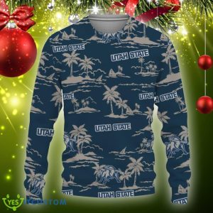 Utah State Aggies Aloha Hawaii Beach Knitted Christmas 3D Sweater Gift Holidays - Utah State Aggies Hawaiian Aloha Hawaii Beach-3D Sweatshirt_3