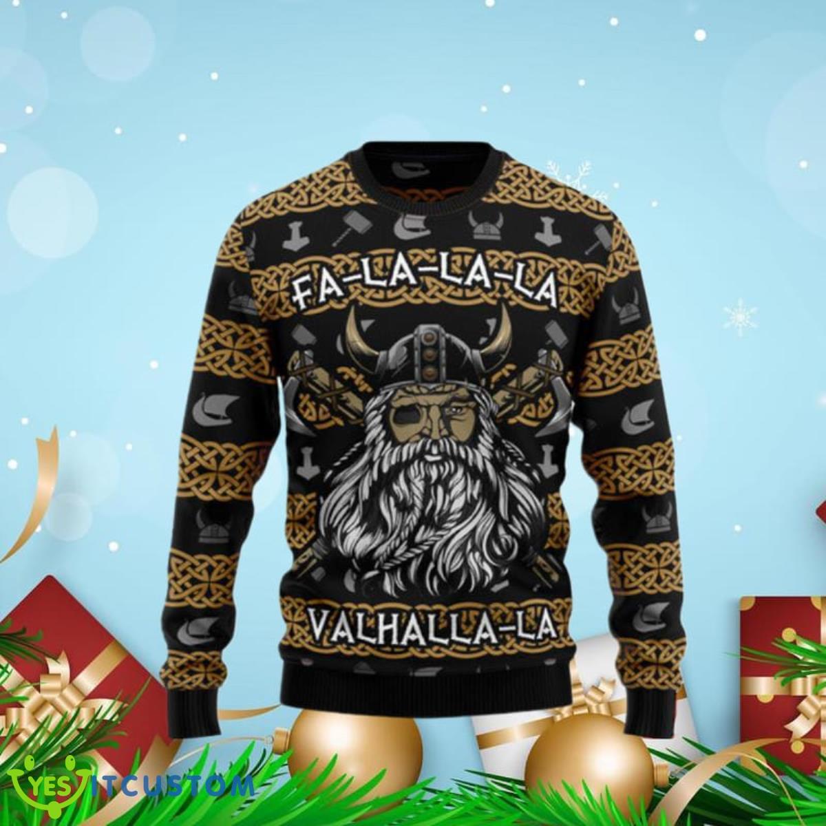 Valhalla La La La Ugly Christmas Sweaters Unique Gift 3 Valhalla La La La Ugly Christmas Sweaters Unique Gift Product Photo 1