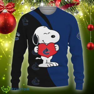 Vancouver Canucks Snoopy Cute Heart American Sports Team Knitted Christmas Sweater Gift Holidays - Vancouver Canucks Snoopy Cute Heart American Sports Team Sweatshirt-3D Sweatshirt_3