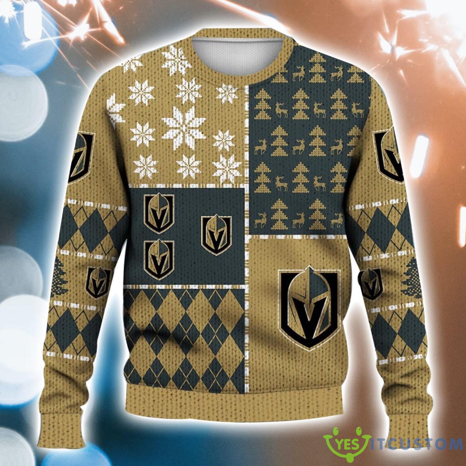 Vegas Golden Knights Ugly Christmas Sweater Full Print Ice Hockey Fans Christmas Sweater For Men And Women 3 Vegas Golden Knights Ugly Christmas Sweater Full Print Ice Hockey Fans Christmas Sweater For Men And Women Product Photo 1