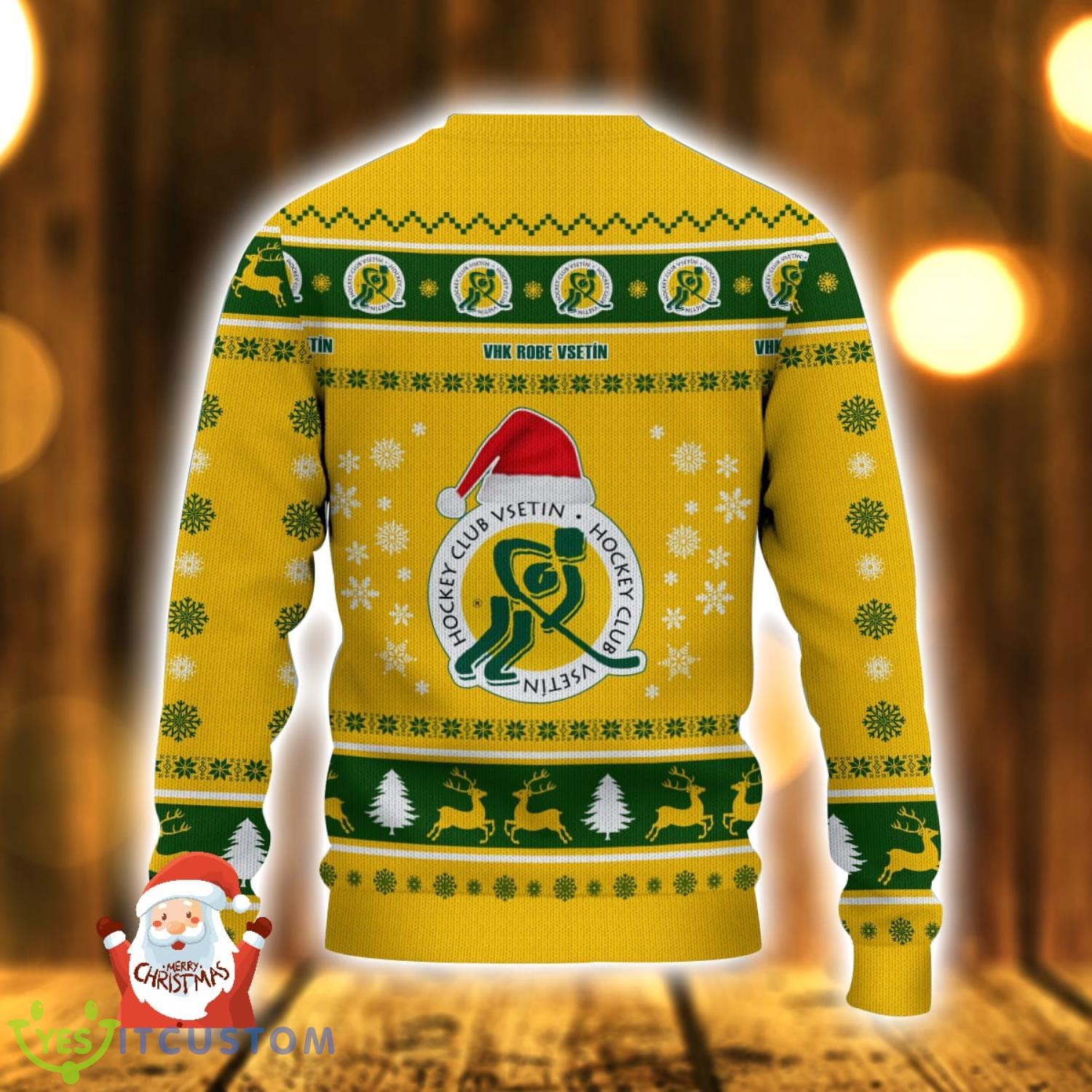 VHK ROBE Vsetín Logo Santa Hat 3D Ugly Christmas Sweater Christmas Holiday Gift For Men And Women 3 VHK ROBE Vsetín Logo Santa Hat 3D Ugly Christmas Sweater Christmas Holiday Gift For Men And Women Product Photo 3