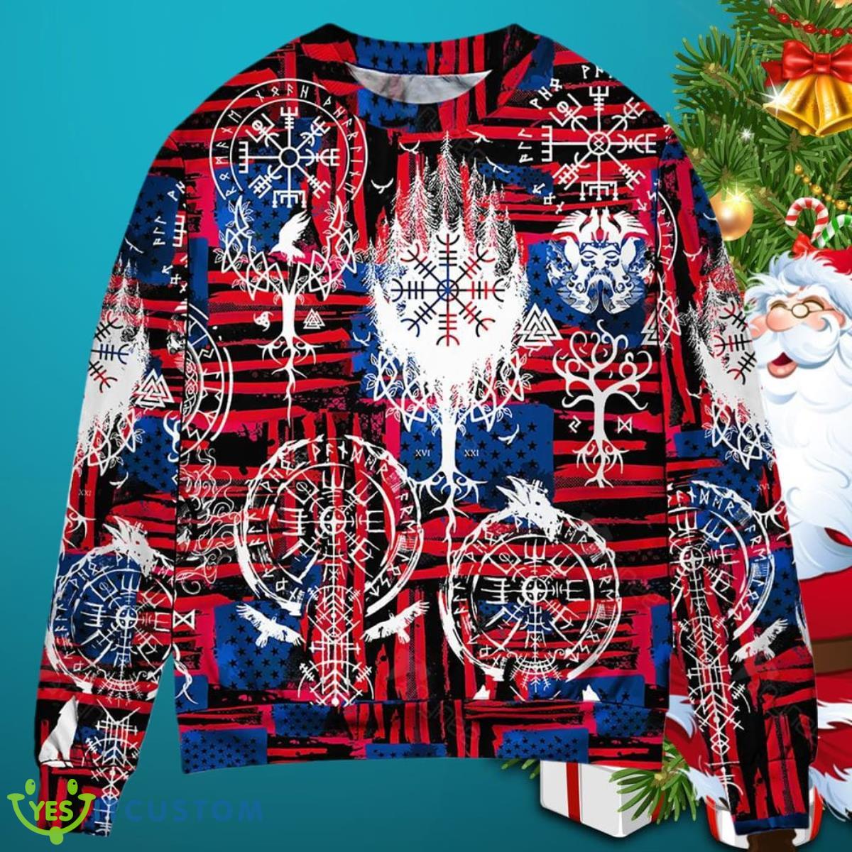 Viking Independence Day Compass Vegvisir Ugly Christmas Sweater Special Gift 3 Viking Independence Day Compass Vegvisir Ugly Christmas Sweater Special Gift Product Photo 1