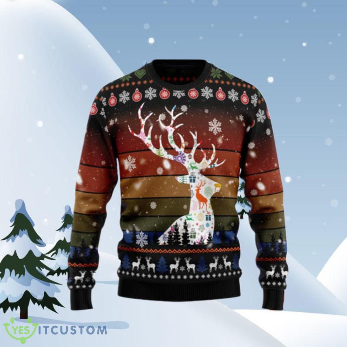 Vintage Background Awesome Deer Ugly Christmas Sweaters Unique Gift 3 Vintage Background Awesome Deer Ugly Christmas Sweaters Unique Gift Product Photo 1