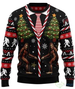 Vintage Bigfoot Ugly Christmas Sweater Product Photo 1