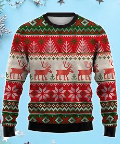 Vintage Elk Snow 3D Ugly Christmas Sweater, Xmas Gift For Everyone Product Photo 1