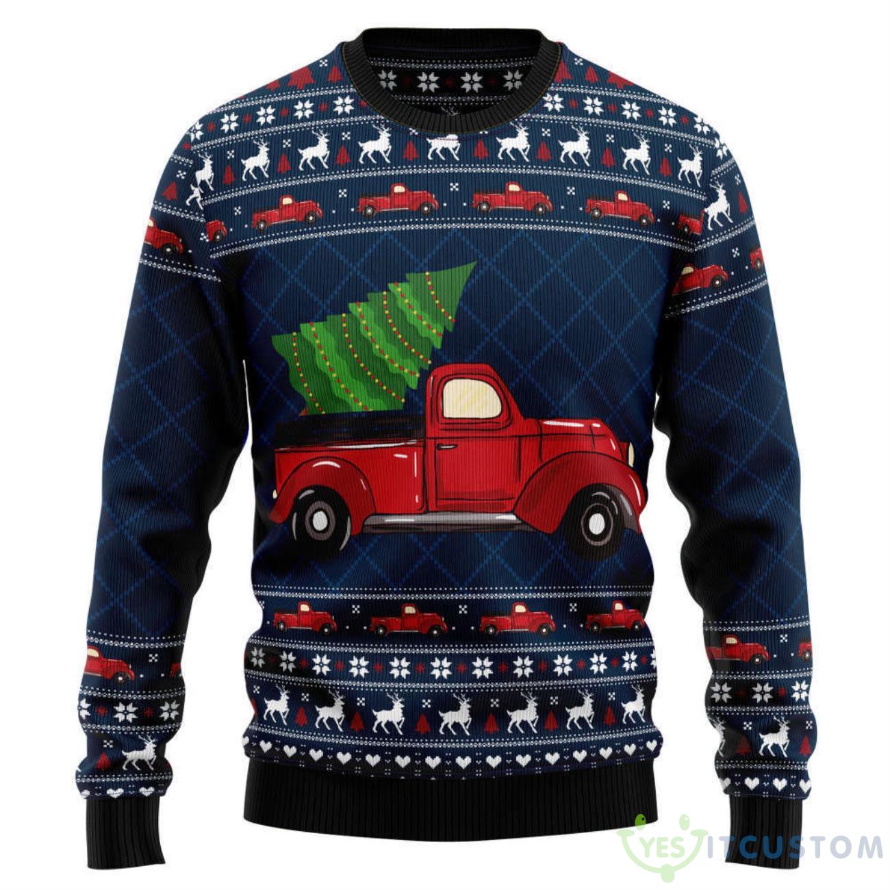 Vintage Red Truck Ugly Christmas Sweater 5 Vintage Red Truck Ugly Christmas Sweater Product Photo 1